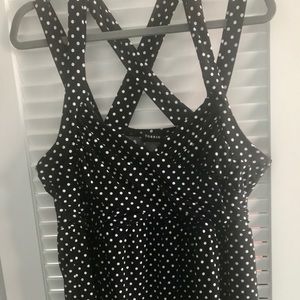 Plus size, criss-cross strap, babydoll tank